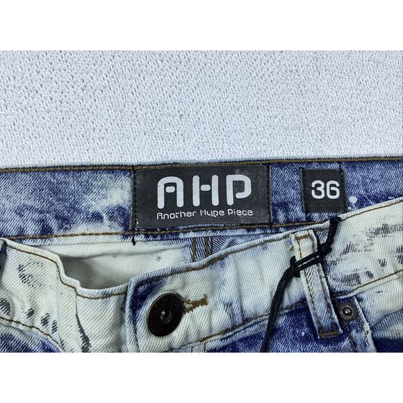 Another Hype Piece AHP Ripped Skinny Distressed Jeans Paint Splatter Mens 36x32 - Picture 3 of 12